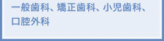 一般歯科、矯正歯科、小児歯科、口腔外科